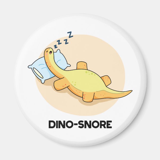 Dinosnore Funny Sleeping Dinosaur Pun Magnet (Framsidan)
