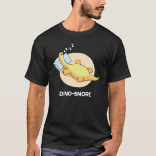 Dinosnore Funny Sleeping Dinosaur Pun Mörk BG T Shirt