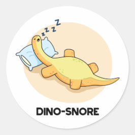 Dinosnore Funny Sleeping Dinosaur Pun Runt Klistermärke