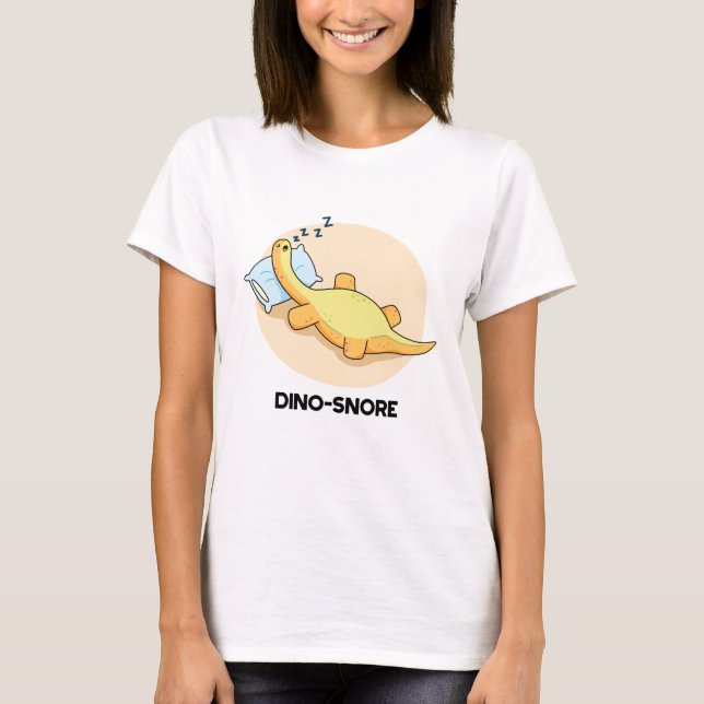 Dinosnore Funny Sleeping Dinosaur Pun T Shirt (Framsida)