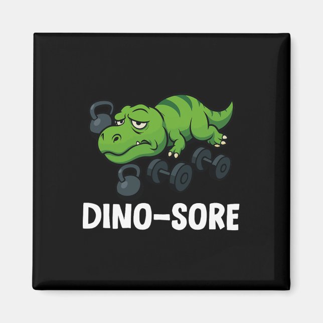 Dinosore Funny T-rex Gym Workout  Magnet (Framsidan)