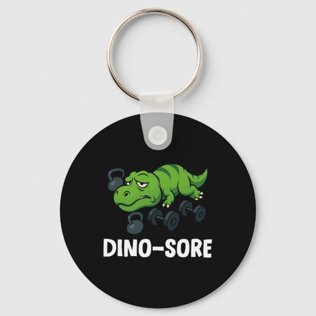 Dinosore Funny T-rex Gym Workout Nyckelring (Framsida)