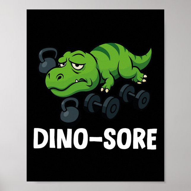 Dinosore Funny T-rex Gym Workout  Poster (Framsidan)