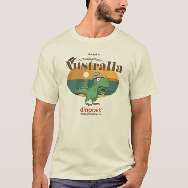 Dinotalk i Australien Tee Shirt (Framsida)