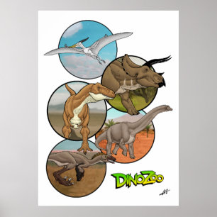 DinoZoo Dinosaur Collage Poster