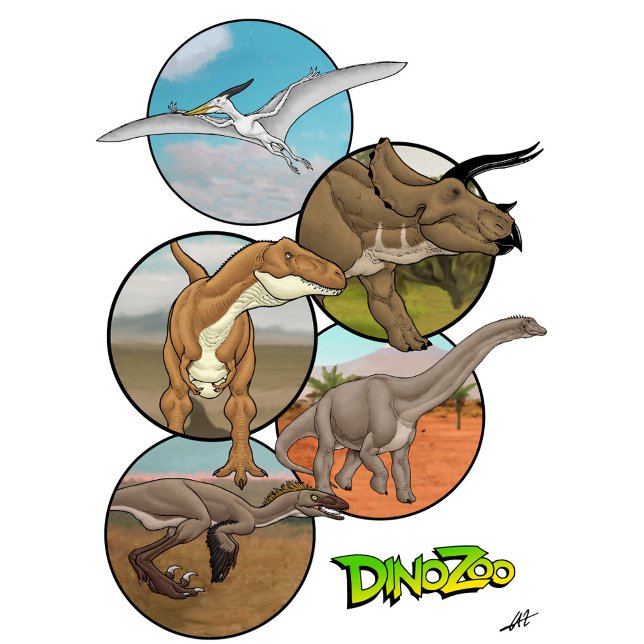 DinoZoo Dinosaur Collage T Shirt (Skapare uppladdad)