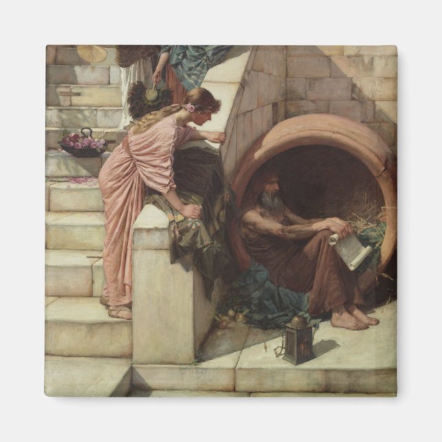 Diogenes av John William Waterhouse Magnet (Framsidan)