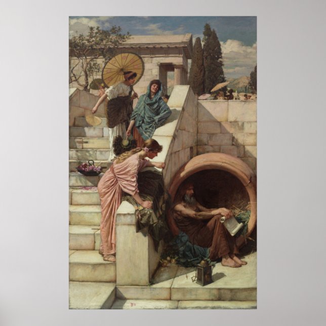 Diogenes av John William Waterhouse Poster (Framsidan)