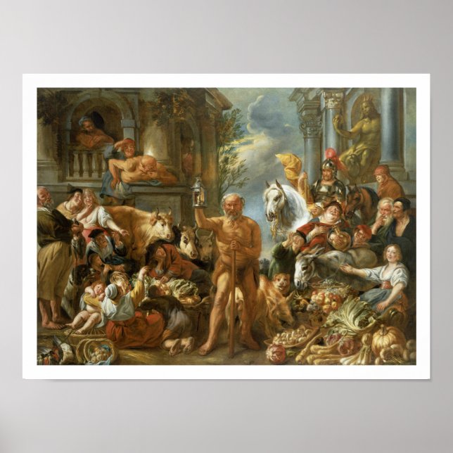 Diogenes Searching for an Honest Man, c.1650-55 (o Poster (Framsidan)