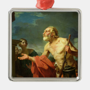 Diogenes som frågar för allmosa, 1767 julgransprydnad metall