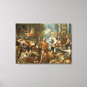 Diogenes som söker för en ärlig man, c.1650-55 canvastryck