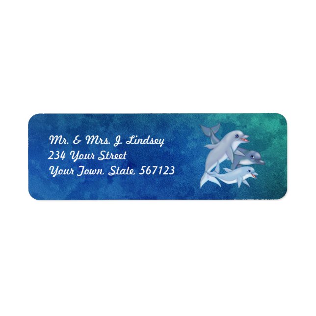 Diolphin-familjens etiketter returadress etikett (Framsidan)
