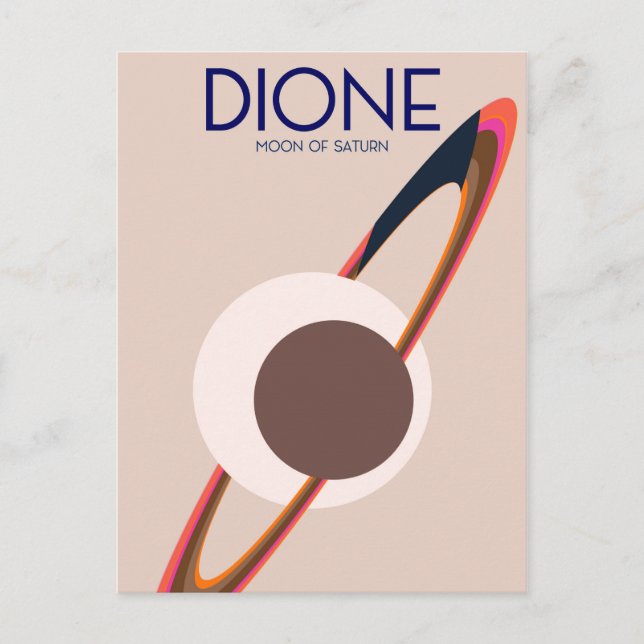 Dione - Saturnus måne Rymd konst Vykort (Framsida)