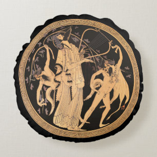 Dionysus och Satyrerna Rund Kudde