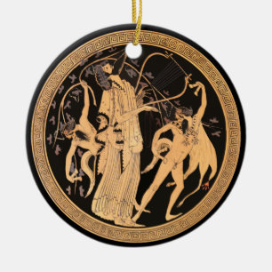Dionysus och Satyrs Julgransprydnad Keramik