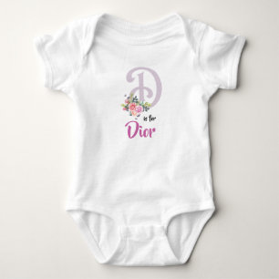 Dior Namn Baby Outfit Brev D Romper Girl Blommigt T Shirt