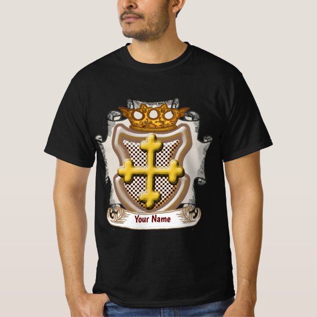Dios Cross Efternamn T Shirt (Framsida)