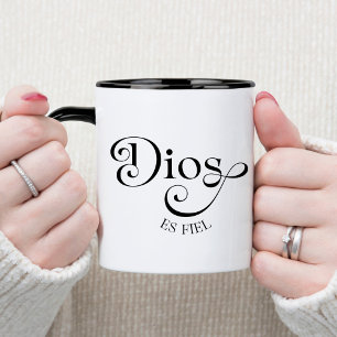 Dios Es Fiel Spansk Kristet Kaffe Mugg