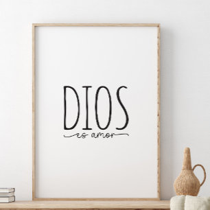 Dios es kärlek, Bible verse på spanska Poster