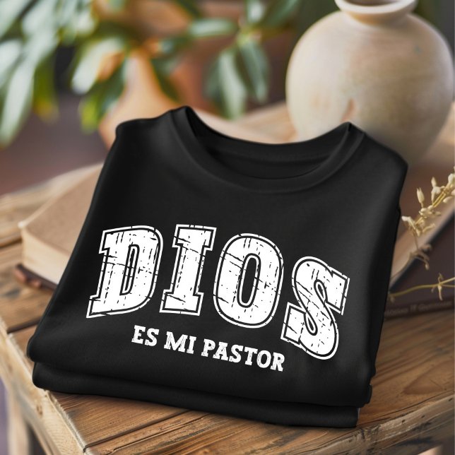 Dios Es Mi Pastor Distress Christian Spanska T Shirt (Skapare uppladdad)