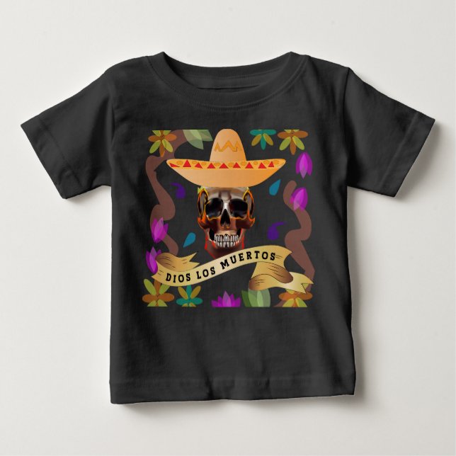 Dios Los Muertos Day of the dead T Shirt (Framsida)