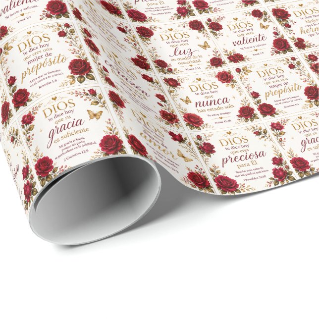 Dios Te Dice Hoy Presentpapper Kristet Blommotiv (Rullad Hörn)