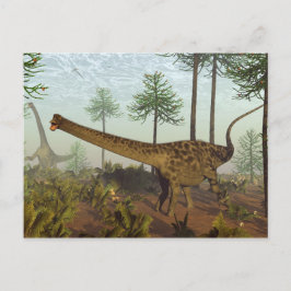 Diplodocus dinosaurs bland araucaria träd - 3D re Vykort