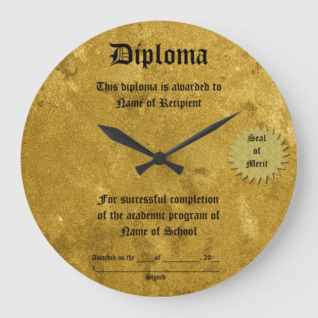 Diploma Large Clock Stor Klocka (Framsida)