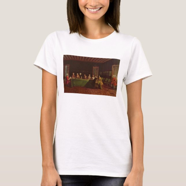 Diplomatmöte (olja på arbetsyta) t-shirt (Framsida)