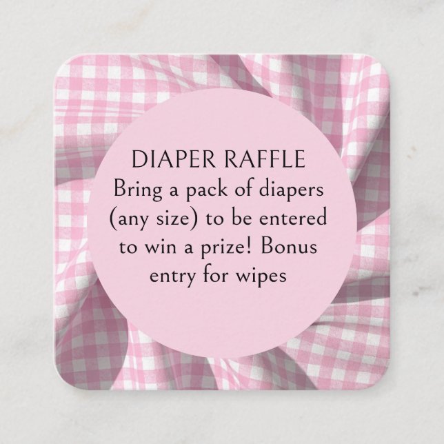 Dipper Raffle gingham baby shower  Tilläggskort (Framsida)