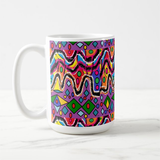 Dippy Hippy Retro-målning stil Kaffemugg (Vänster)
