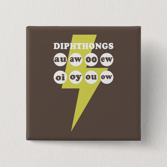 Dipthongs Lär dig engelska med fonologi Knapp (Framsida)