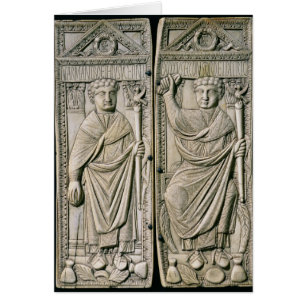 Diptych av den Boethius konsulen i ANNONS 487 Hälsningskort