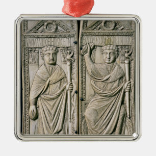 Diptych av den Boethius konsulen i ANNONS 487 Julgransprydnad Metall