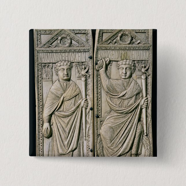 Diptych av den Boethius konsulen i ANNONS 487 Knapp (Framsida)