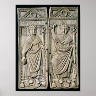 Diptych av den Boethius konsulen i ANNONS 487 Poster