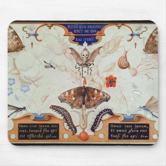 Diptych med blommor och insekter, 1591 musmatta (Framsidan)