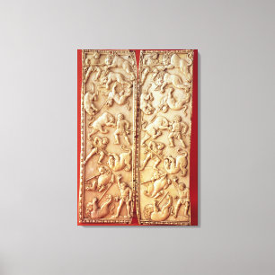 Diptych med en lejon jaktplats canvastryck