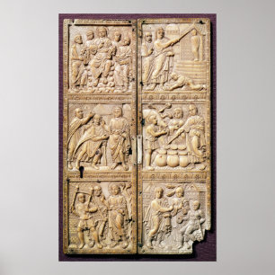 Diptych som visar Kristi Miracles Poster