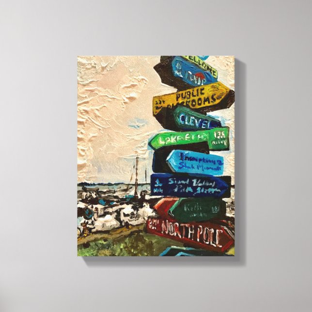 Direction Marker på Kelleys ö, Painting Canvastryck (Framsida)