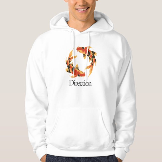 Direction – Timeless Koi Symbol of Clarity, Growth Hoodie (Framsida)