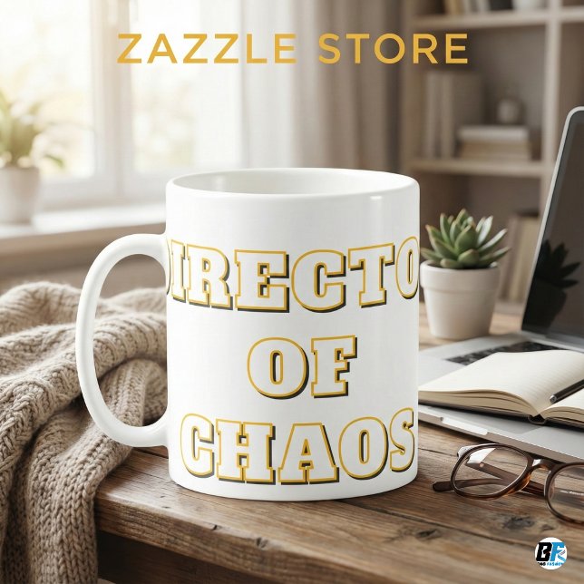 Director of Chaos Funny Office Humor & Parenting Kaffemugg (Skapare uppladdad)