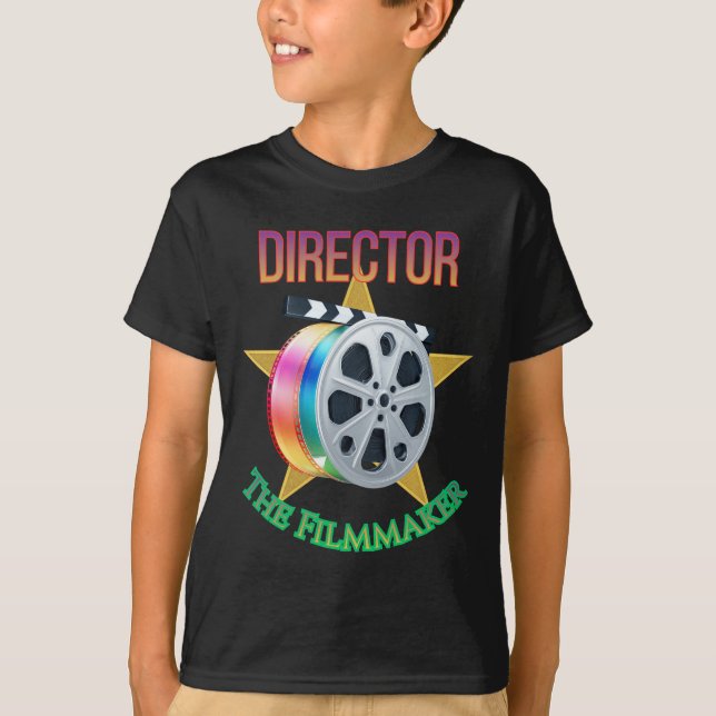 Director - The Filmmaker Boy's Dark T-Shirt  (Framsida)