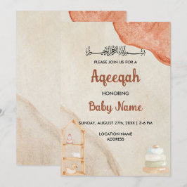 Direkt Boho Cream Aqeeqah Aqiqah Inbjudningskort