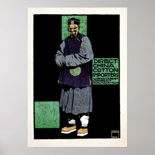 DIREKT CHINA COTTON IMPORTERS Ludwig Hohlwein Art Poster