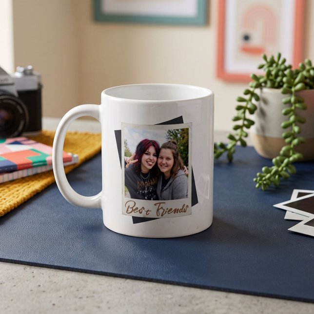 Direkt fotostil Bästa vännernas fotomall Kaffemugg (Skapare uppladdad)