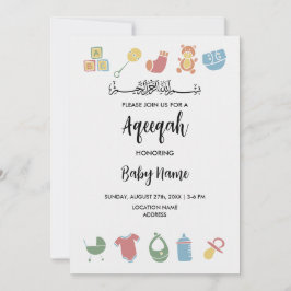 Direkt minimalistisk Aqeeqah Aqiqah-inbjudningskor Inbjudningar