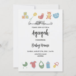 Direkt minimalistisk Aqeeqah Aqiqah-inbjudningskor Inbjudningar