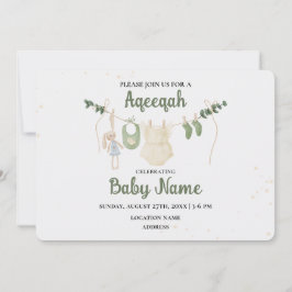 Direkt redigerbar Aqeeqah Aqiqah inbjudningskort