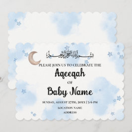 Direkt redigerbar Aqeeqah Aqiqah-inbjudningskort Inbjudningar
